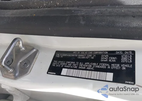 2016 Volvo S60 T5 Drive-E Premier z USA, uszkodzony, nr VIN YV126MFK0G2390792